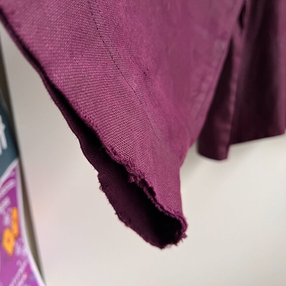 Kenzo Paris Deep Purple Linen Button Top - Picture 9 of 10